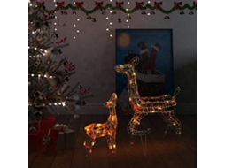 Vidaxl Família De Renas Decorativa 160 Luzes Led Coloridas Acrílico