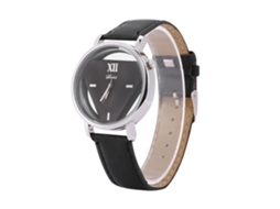 Relógio Analógico de Quartzo Feminino Pulseira Pu Design Oco Triangular Fashion