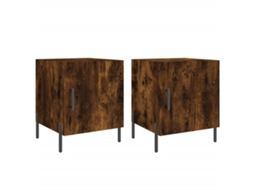 Bedside Cabinet, Bedside Cabinets Vidaxl Marrom Madeira Processada (n/a)