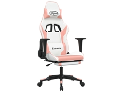 Cadeira de gaming VIDAXL Branco Couro Artificial (67x58x128 cm)