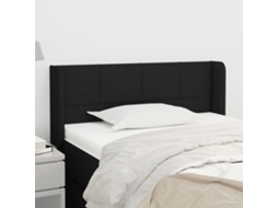 Cabecero con Alas de Tela 103x16x78/88 cm Negro