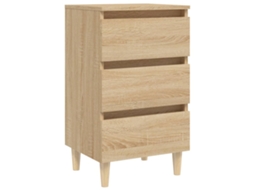 Maison Exclusive - Mesa De Cabeceira Pernas De Madeira 40x35x69cm Carvalho Sonoma