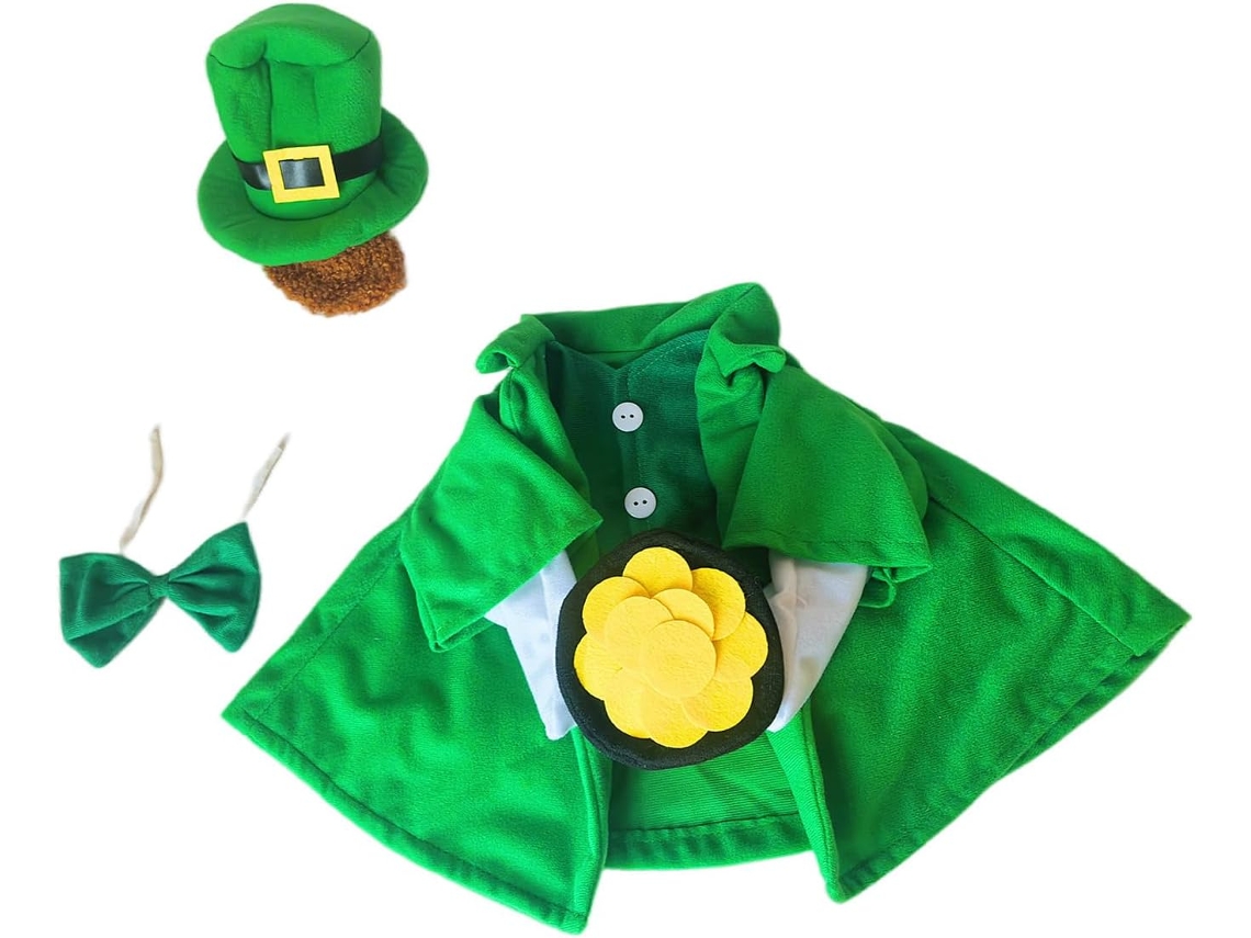 Conjunto de Roupinhas de Tecido para Gansos com Tema Irlandês e Decorações Verdes para o Dia de São Patrício. SFUSHOS
