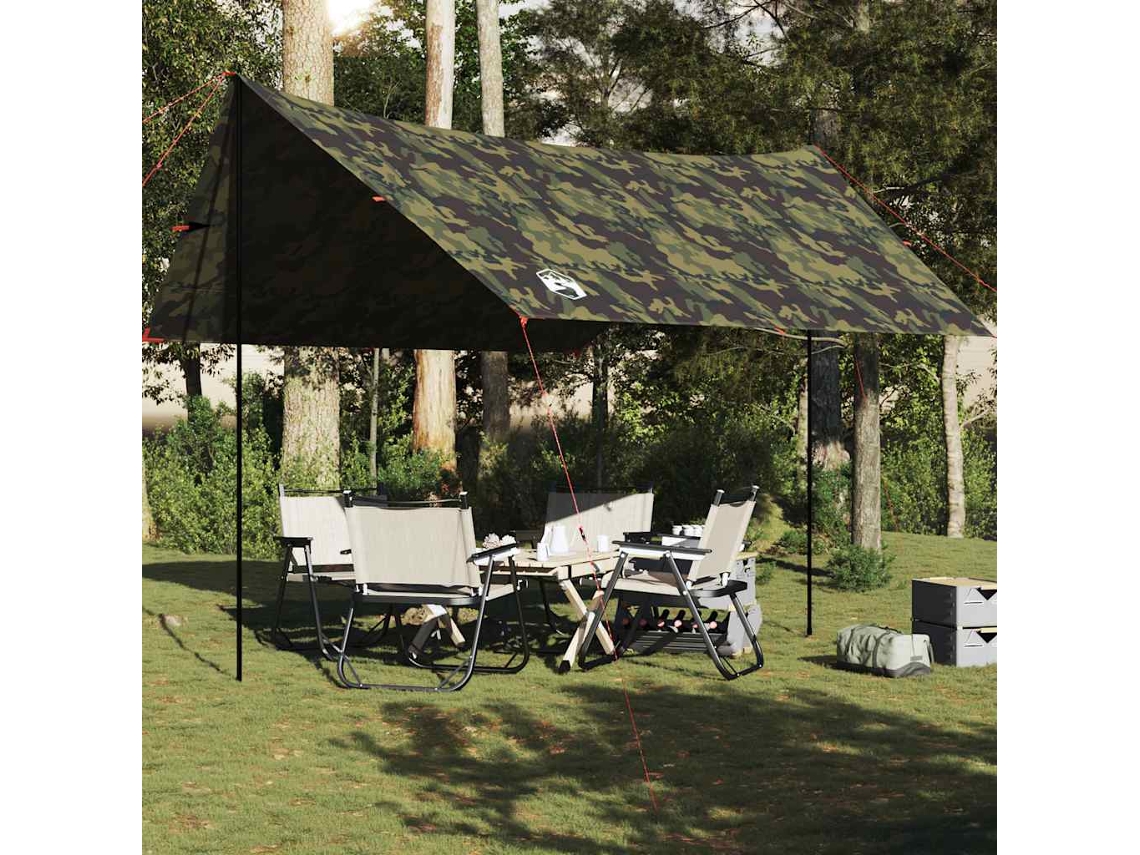 Vidaxl Lona De Campismo 462x306x211 Cm Impermeável Camuflagem