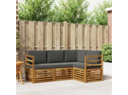 Vidaxl Conjunto De Sofás Para Exterior 4 Unid. Natural E Antracite