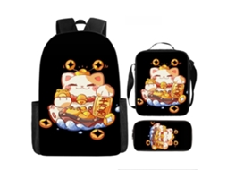 Mochila De Estudante 17 Polegadas - Conjunto 3 Peças Com Estojo E Lancheira Ideal Para Escola (estilo U)