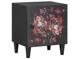Conjunto 1 Mesa-de-cabeceira Vidaxl Preto Madeira De Mangueira Maciça (40 X 33 X 46 Cm)