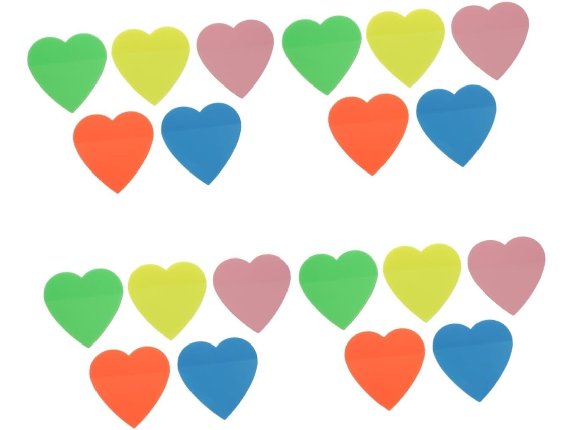 Conjunto de 4 adesivos fluorescentes "5 Love" para cadernos, marcadores de livros e marcadores escolares.