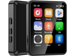 Reprodutor de MP3/MP4 Bluetooth com tela sensível ao toque integrada, tela totalmente sensível ao toque, expansão de cartão e gravação de vídeo de alta qualidade.