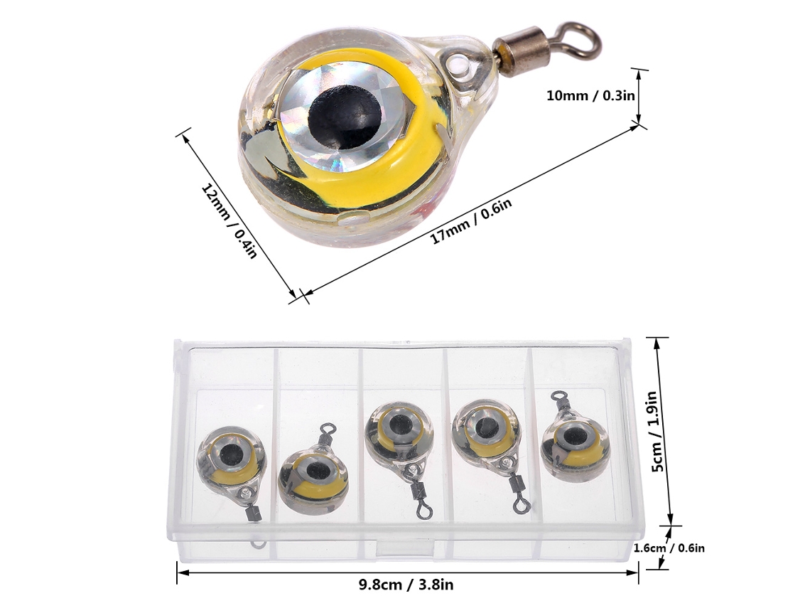 Luz de Pesca Led Subaquática Squid Strobe 5pcs