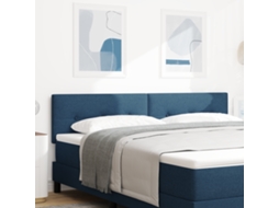 Cabecero Tapizado Botones Azules Tela 180 cm