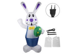 Decoração Jardim Coelho Azul Páscoa Luzes Led À Prova De Água