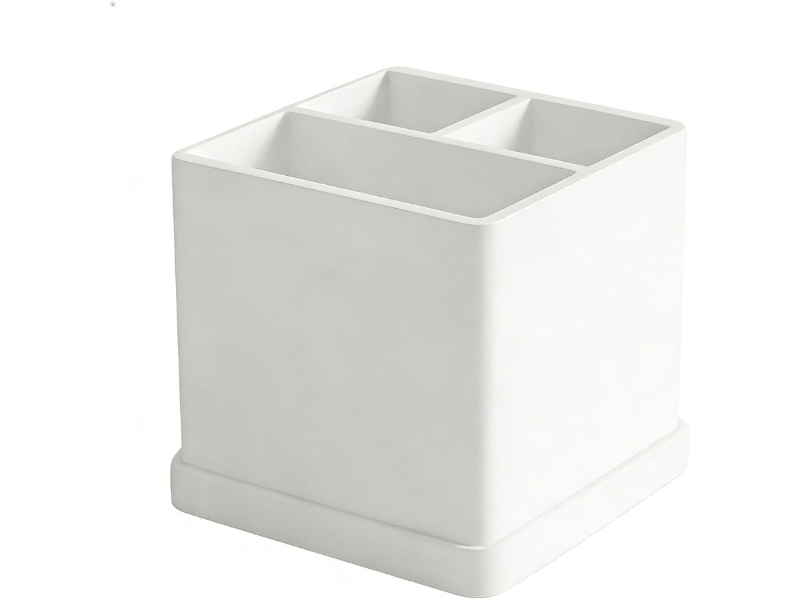 Suporte De Silicone Pangboer Para Escova Dentes Com 3 Compartimentos, Ideal Para Bancada De Banheiro, Para Organizar