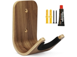 Suporte De Parede Para Guitarra, Design Moderno E Resistente Em Nogueira Preta Requintada Para Armazenamento E Exibição Seguros De Instrumentos Musica