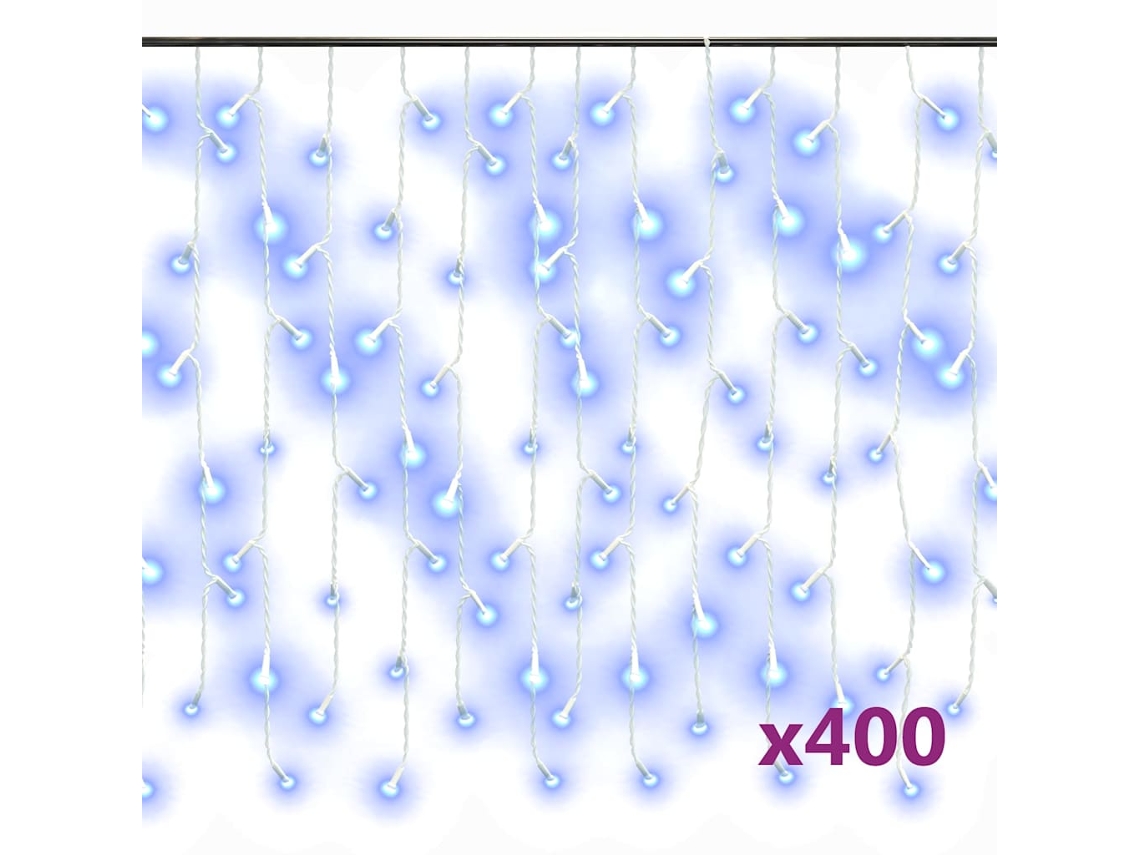 Conjunto 1 Cortina De Luz Pingente De Gelo Vidaxl Azul Pvc (1000 X 1000 X 72 Cm)