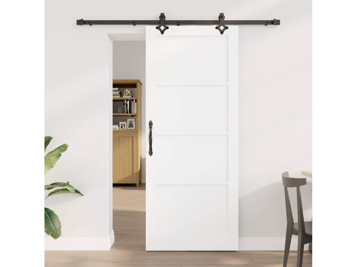 Vidaxl Porta Deslizante Branco E Preto 83 X 202 Cm