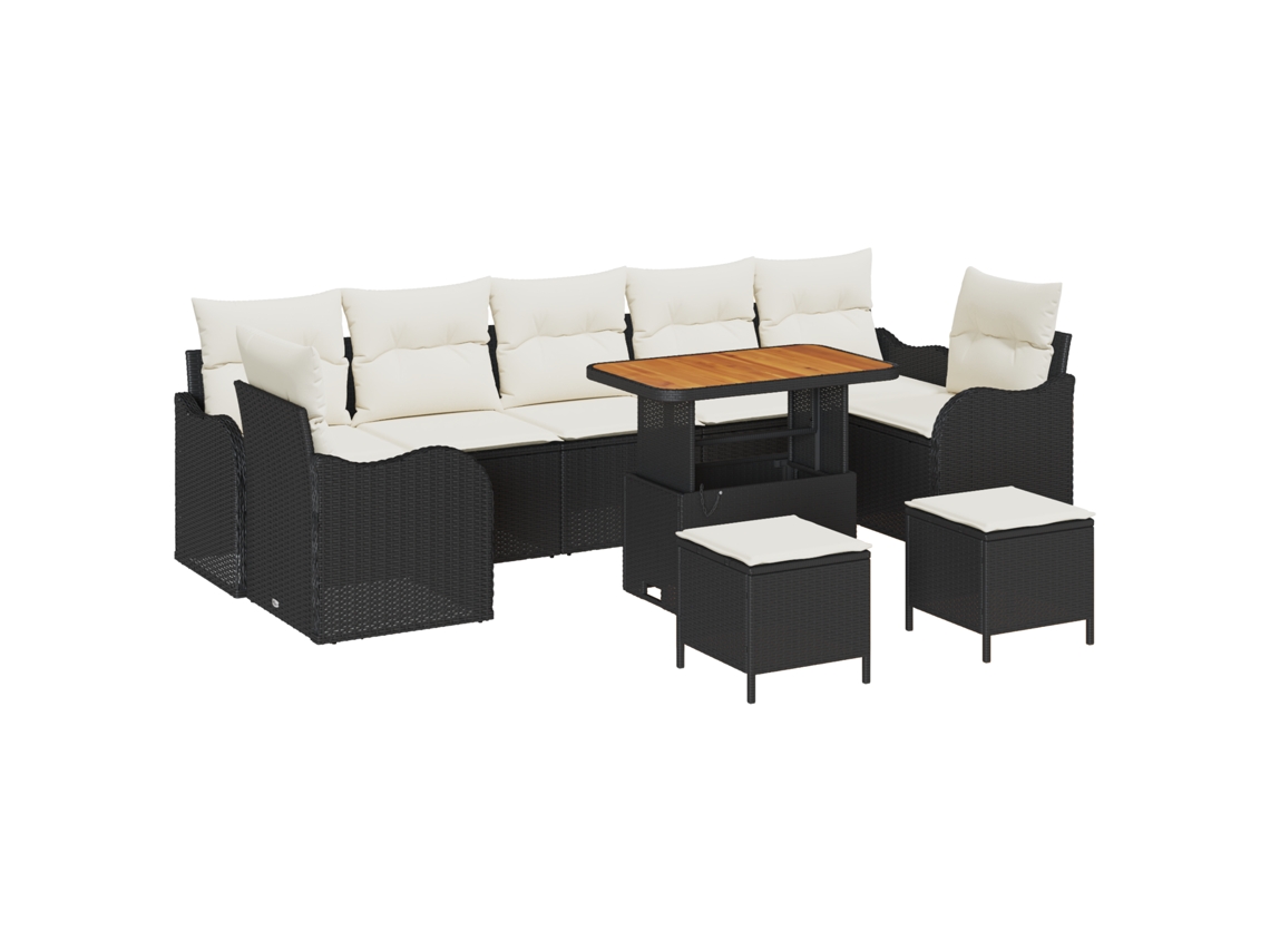 Conjunto 10 Conjunto De Jardim Vidaxl Preto Vime Pe (90 X 55 X 71 Cm)