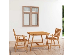 Vidaxl 3 Pcs Conjunto De Jantar Para Jardim Madeira De Acácia Maciça