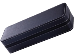 Estojo Portátil Preto Para Relógio Em Madeira E Couro, Pequeno E Leve, Multifuncional Para Viagens.
