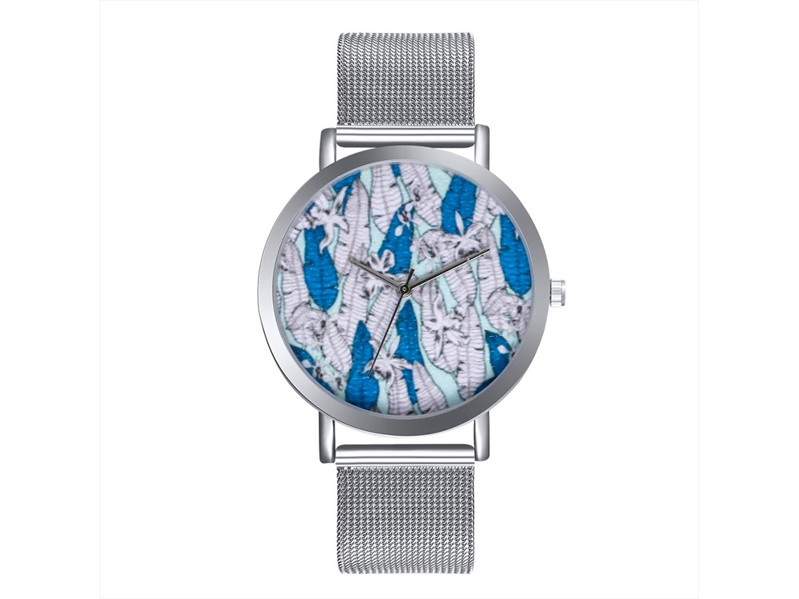 Relógio de Pulso Feminino Minimalista com Pulseira de Malha Zlf0214 w Prata