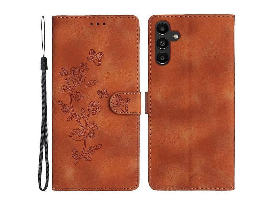 Capa Tipo Carteira De Couro Pu Compatível Com Samsung Galaxy A54 5g Com Estampa De Flores E Suporte Flip