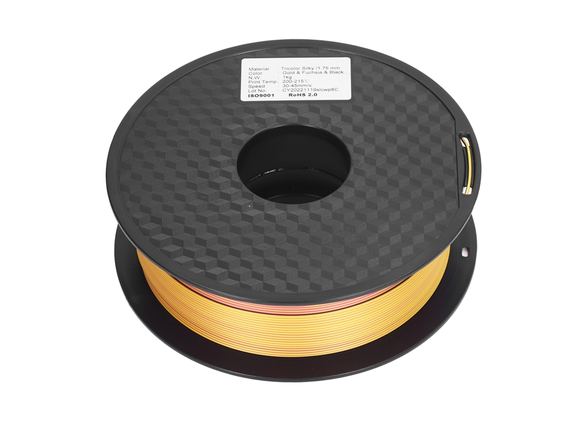 Filamento de Impressão 3d 1.75mm 3 Cores Dourado Vermelho Preto PLA