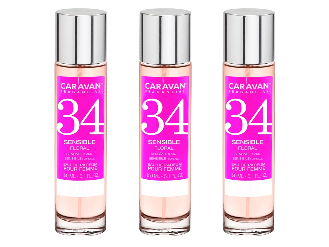 3X Perfume Feminino Nº34 150Ml CARAVAN