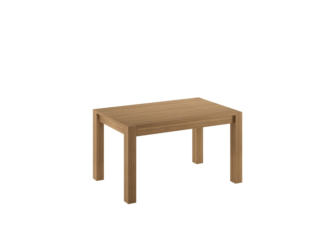 Mesa Extensível Em Madeira Folheada A Carvalho, 140/190 Cm - Mesa De Jantar Moderna E Rústica Com Extensão Retrátil Integrada.