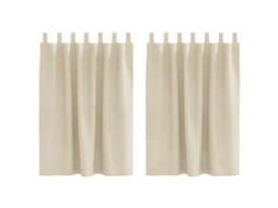 Conjunto 2 Cortinas Opacas Vidaxl Creme Veludo (140 X 140 Cm)