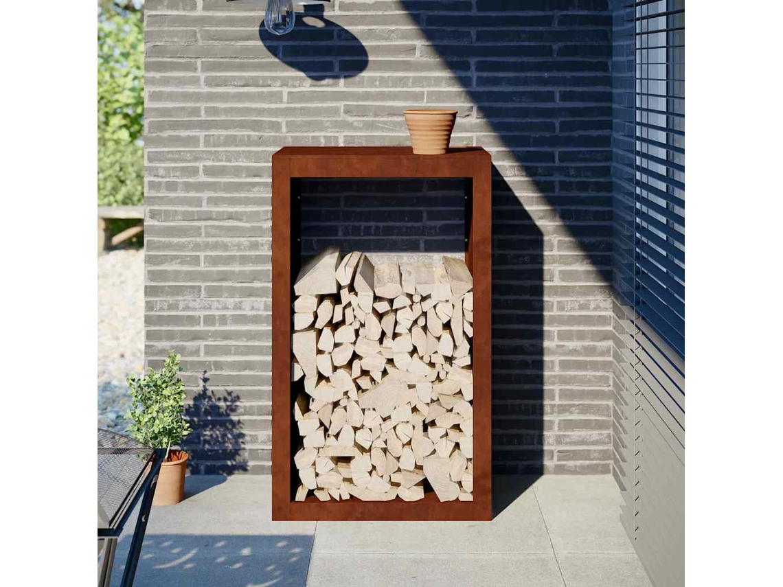 Maison Exclusive - Rack De Lenha 60x40x100 Cm Aço Resistente Às Intempéries
