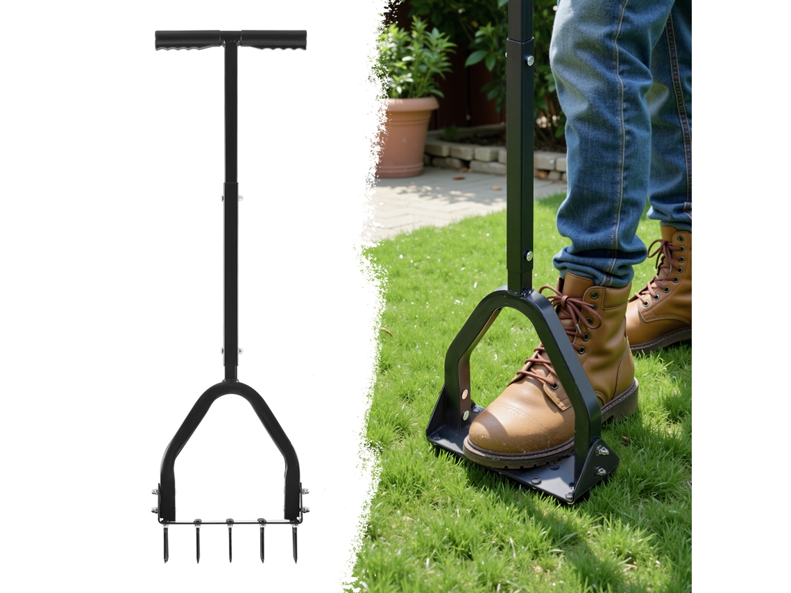 Aerador de Relva de 9,2 Polegadas Ferramenta Manual com 15 Pontas para Solos Compactados VEVOR