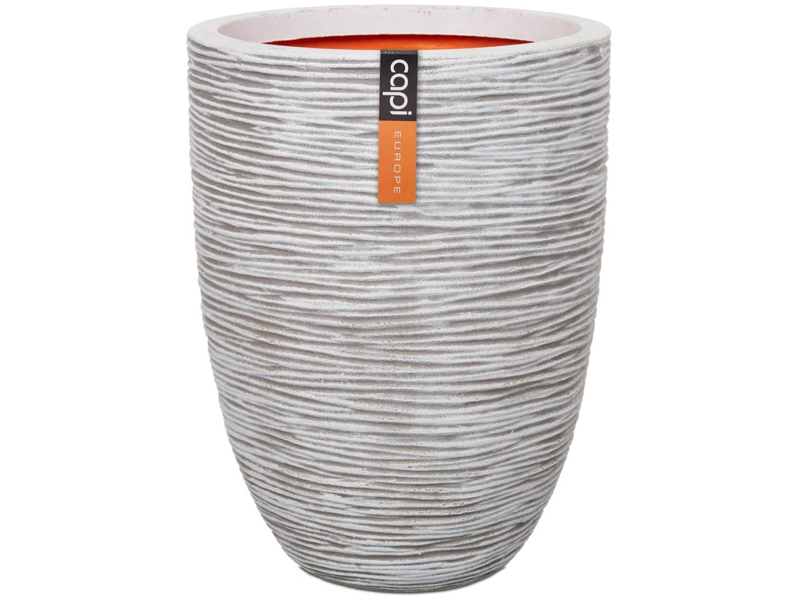 Vaso elegante e baixo Nature Rib CAPI marfim KOFI783 (46x58 cm)