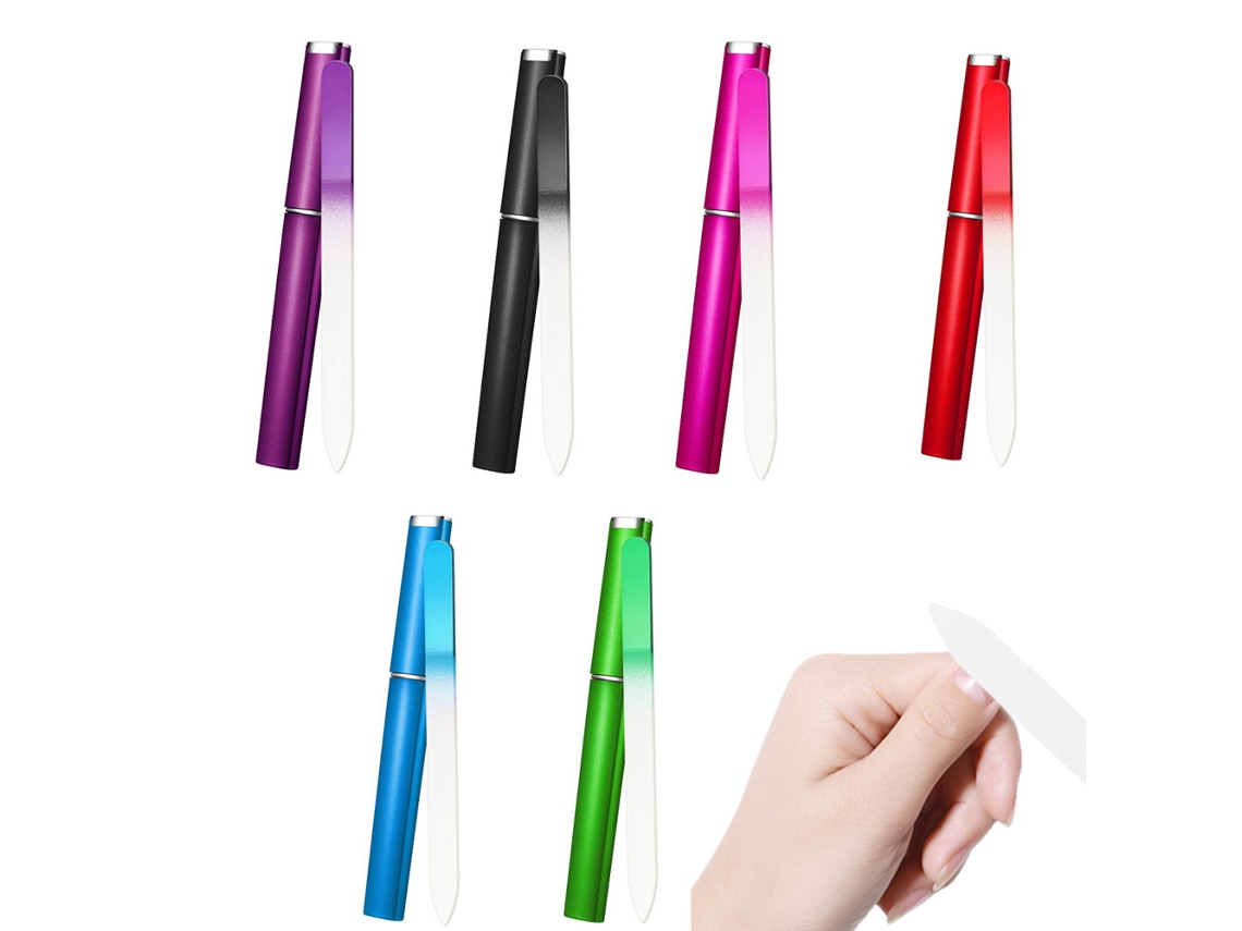 Lima De Unhas De Vidro Cristal Kuit De Dupla Face Para Manicure E Cuidados Com As Unhas (cores Sortidas)