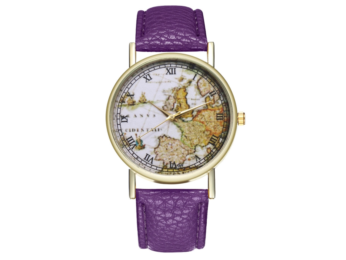 Relógio de quartzo elegante e moderno para homens/mulheres, ideal para presente e decoração (roxo)