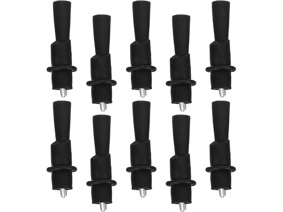 Pacote com 10 Clipes Crocodilo Isolados de Metal Preto Alipis