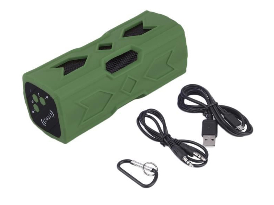 Música Sem Fio de Alto-Falante Bluetooth 3D + Energia Móvel Verde