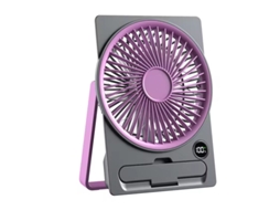 Ventilador de Mesa EIFSON Dobrável, 5 Velocidades, Ecrã Led, Silenciosoroxo