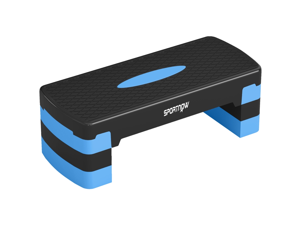 Step Aeróbico Fitness Com 3 Alturas Reguláveis 10/15/20 Cm Com Calços, Superfície Antiderrapante, 68×29×20 Cm, Azul.