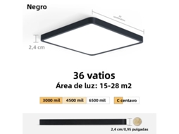 Luminária de Teto Led Ultrafina de 2,4 Cm com Design Que Imita Madeira. MDUG (preto Quente 36w)