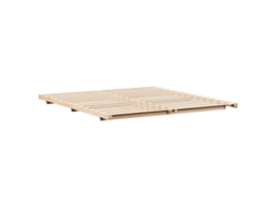 Conjunto 1 Estrutura Da Cama Vidaxl Castanho Madeira De Pinho Maciça (180 X 220 Cm)