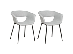 Conjunto De 2 Cadeiras De Refeição Modernas	 BELIANI Elma De Tecido Cinzento Claro 63x50x76