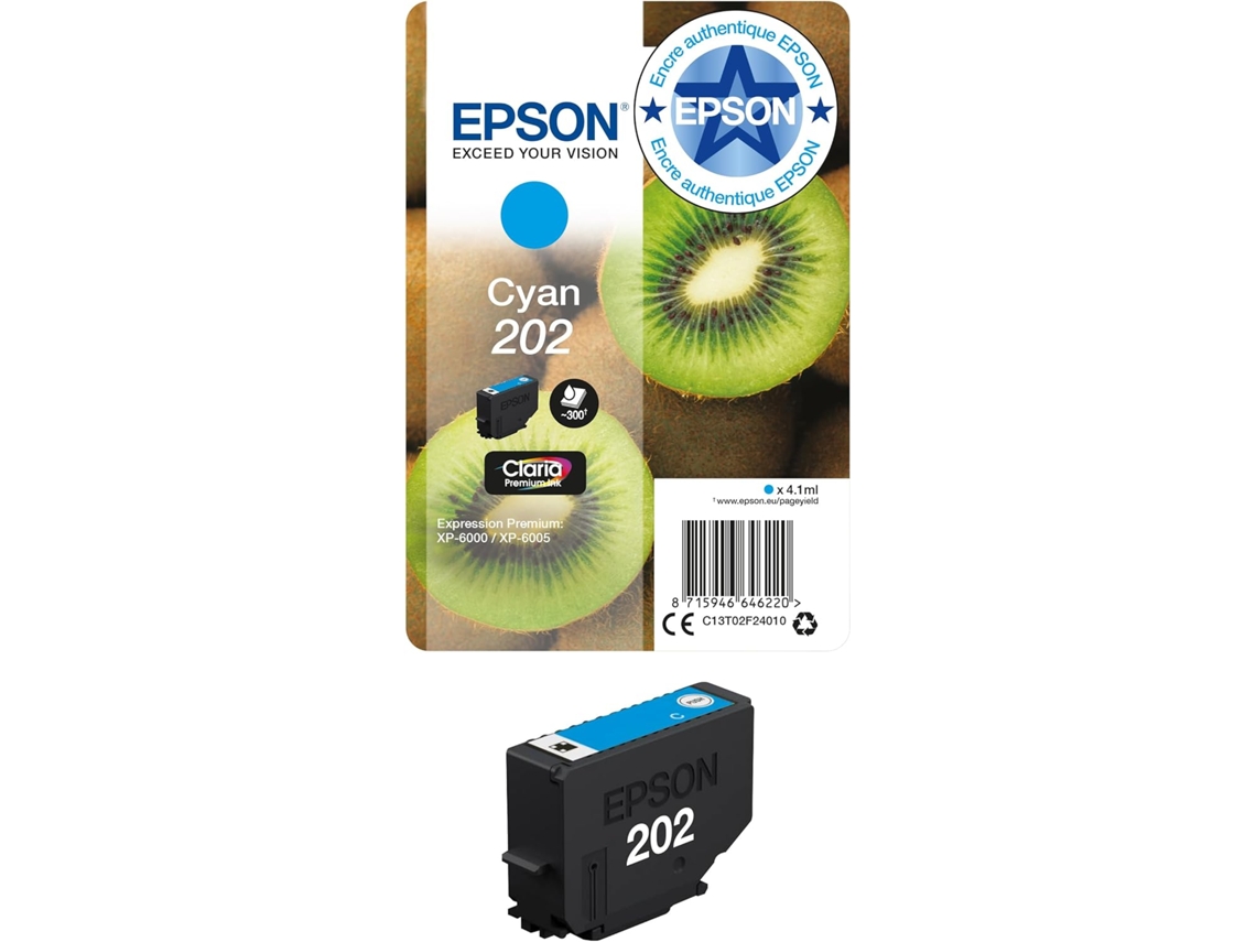 Cartucho de Tinta Original Epson 202 Ciano . o Amazon Dash Replenishment Está Pronto. (1 Unidade)