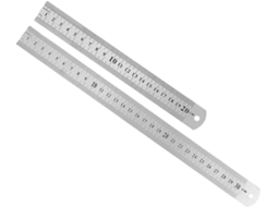 Régua Dupla De Aço Inoxidável (2 Peças) Para Escritório E Desenho,