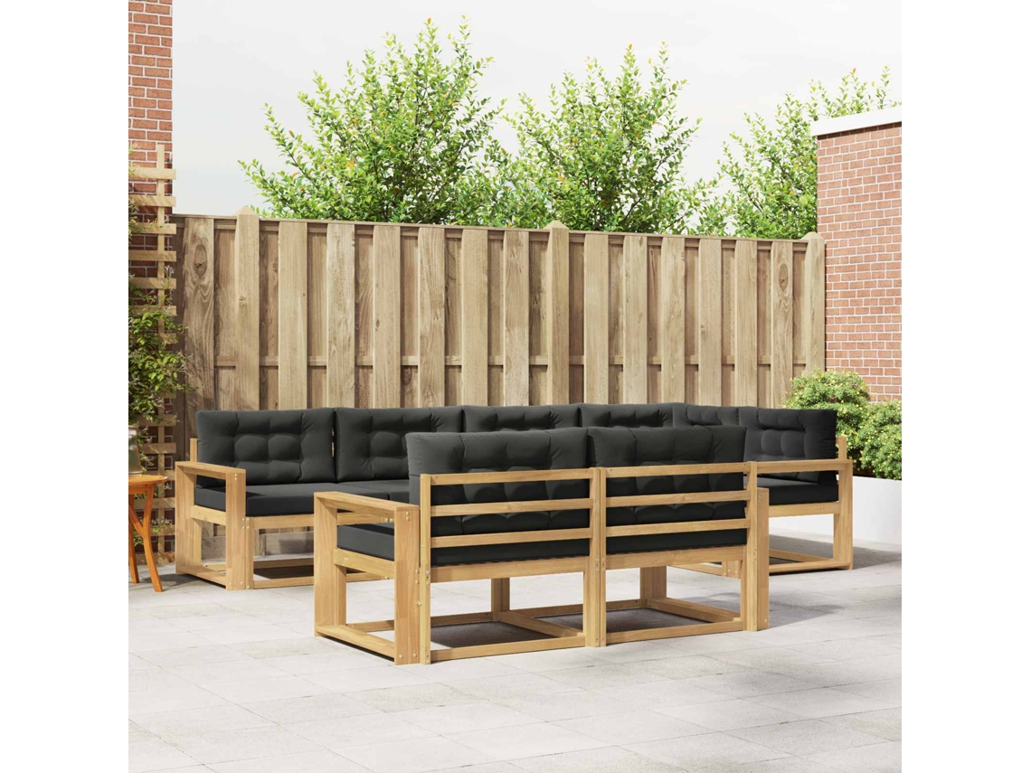 Vidaxl Conjunto De Sofás Para Exterior 6 Unid. Branco E Antracite
