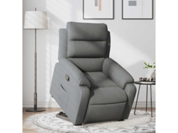 Vidaxl Poltrona Reclinável Elevatória Tecido Cinzento-escuro