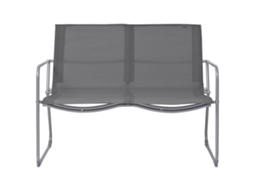 Maison Exclusive - 4 Pcs Conjunto Lounge Para Jardim Tecido E Aço Cinzento