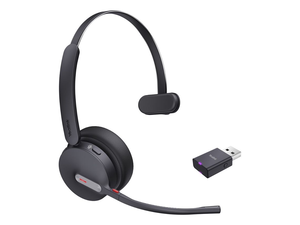 Wh64 Hybrid Mono Teams Headset Sem Fios Faixa de Cabeça Escritório/Call Center Micro Usb Bluetooth Preto Yealink