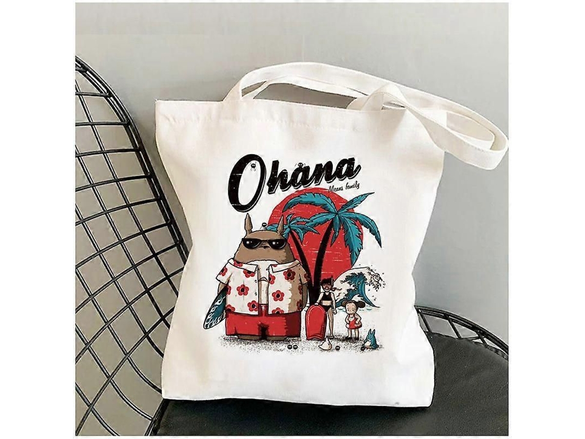 Bolsa De Compras Feminina Fofa Com Estampa Do Anime Totoro, Estilo Sacola Dobrável Ecológica De Grande Capacidade Para Viagens E Compras Escolares.