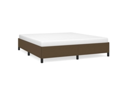 Estrutura De Cama Vidaxl Marrom Tecido (203x163x35 Cm )