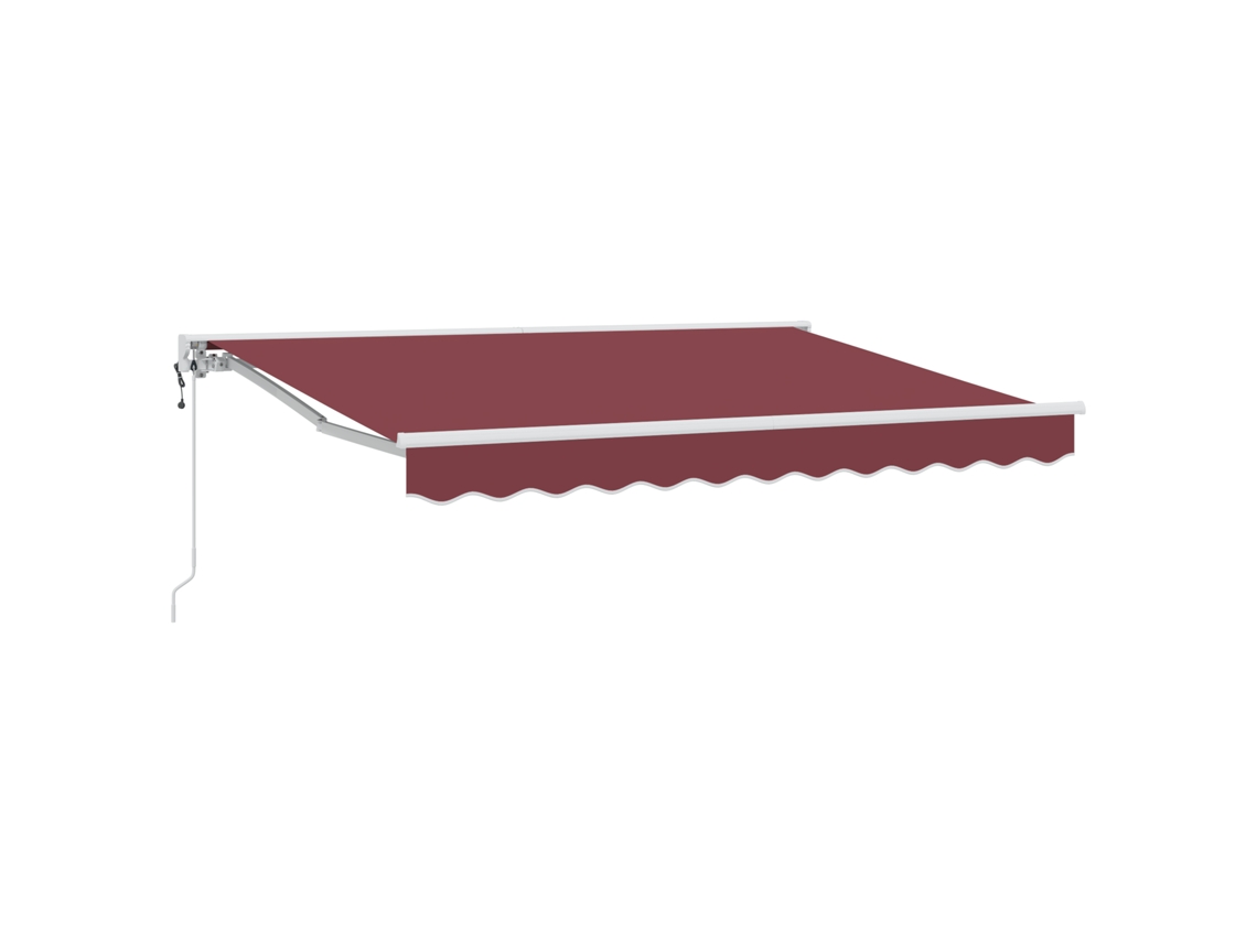 Toldo Retrátil Para Sol Vidaxl Bordô Tecido (250x200 Cm)